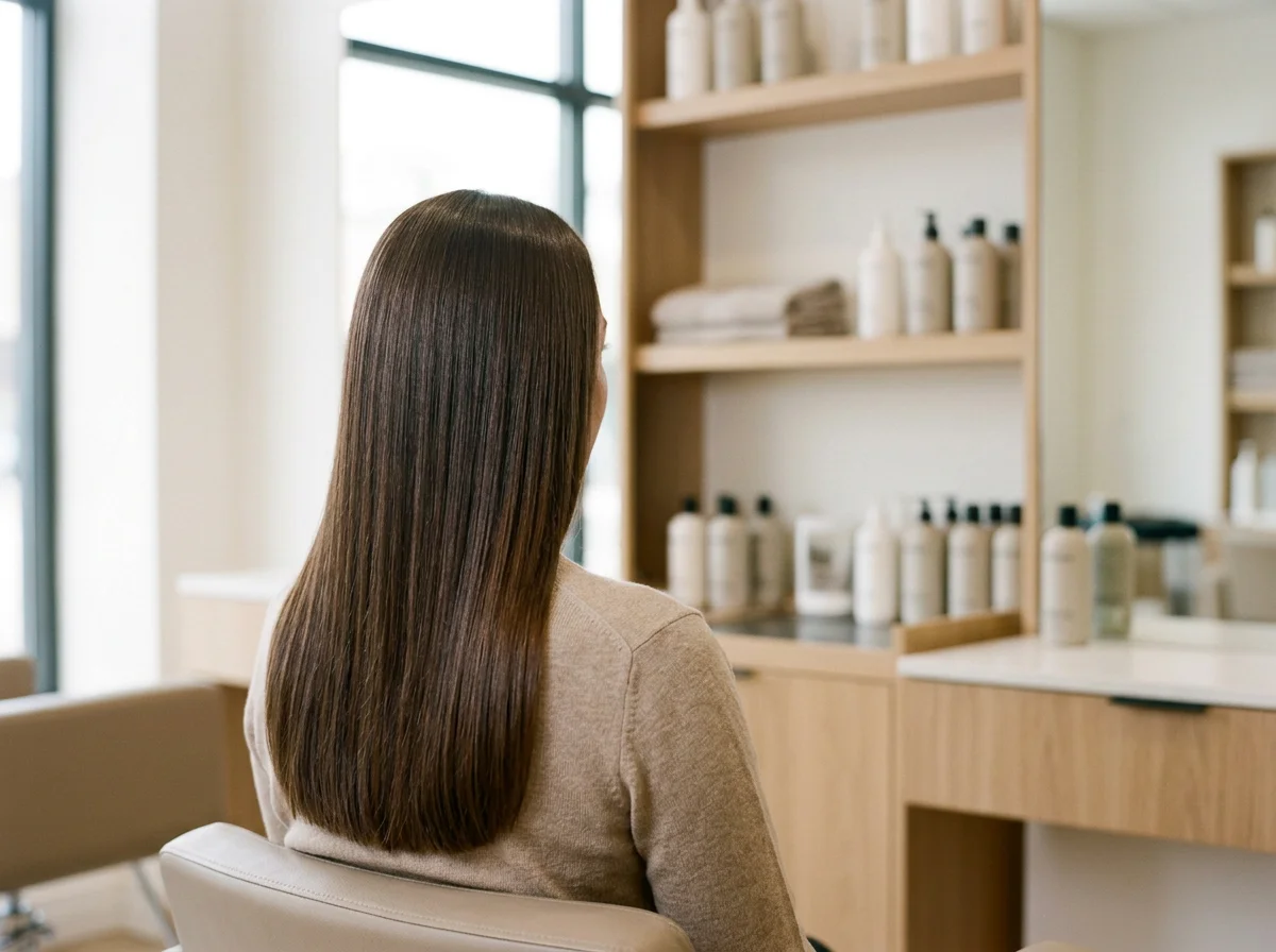 Keratin treatment at a villa in Mykonos