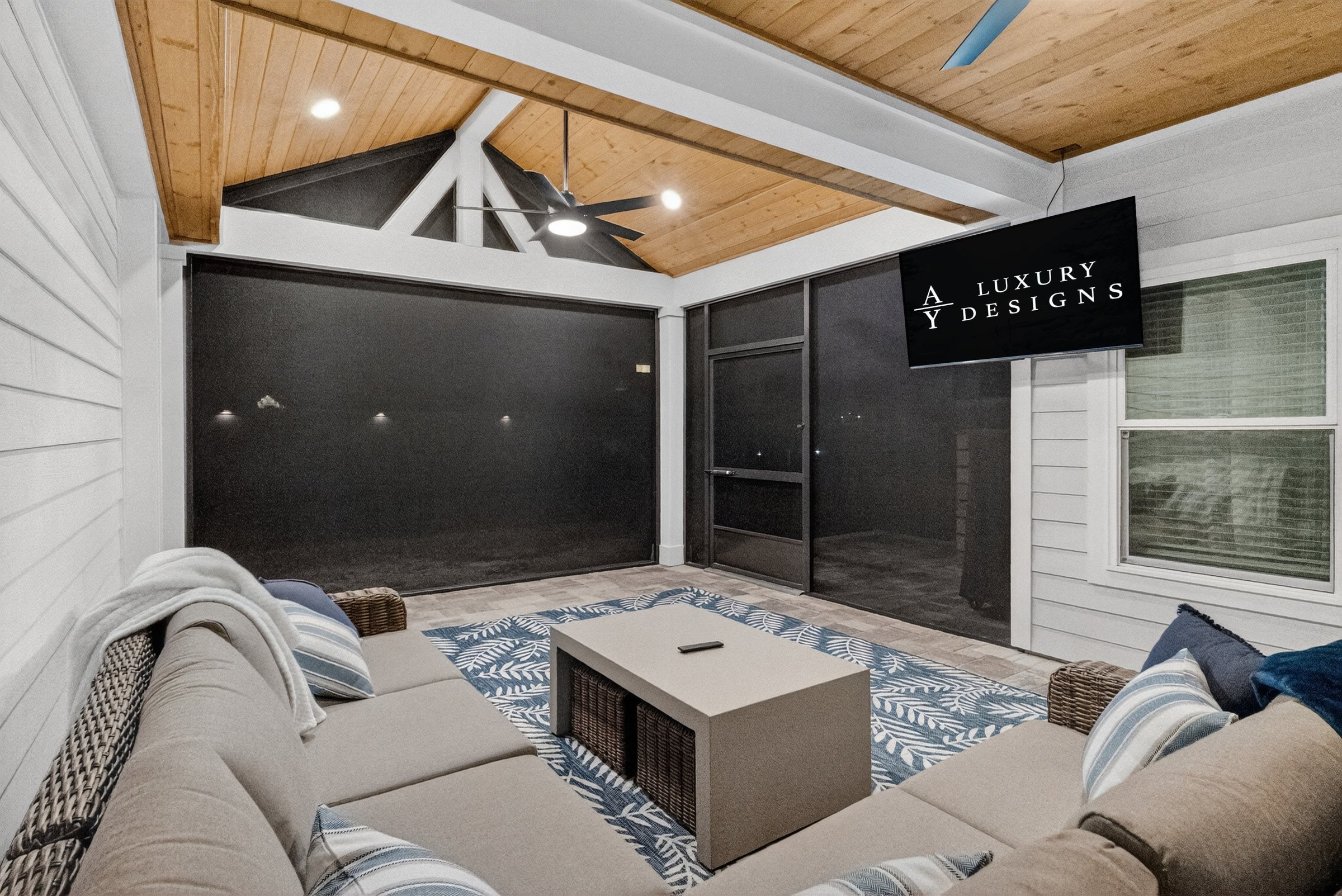 Screened lanai extension lounge in Shearwater, St. Augustine