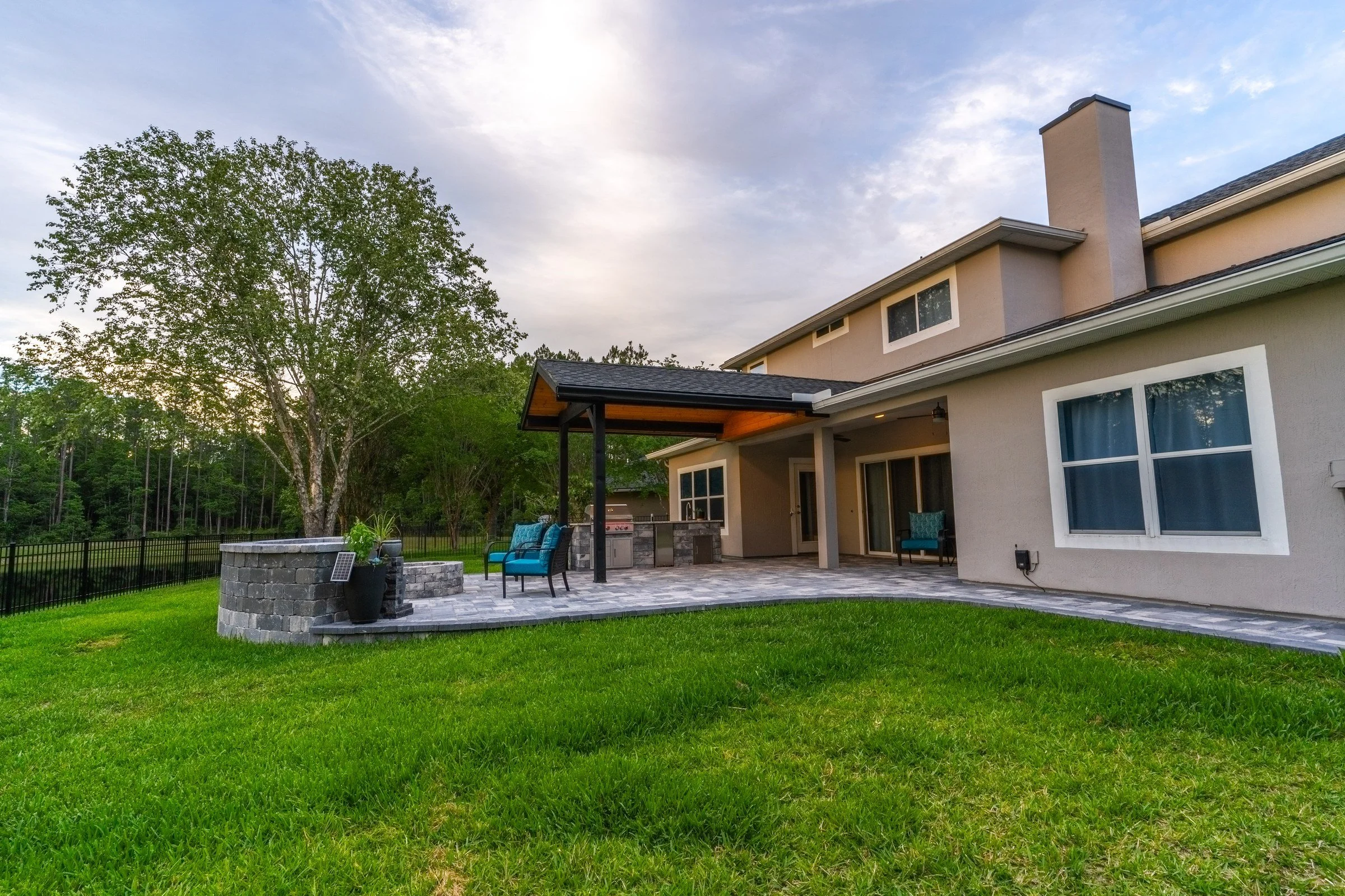 Cedar gazebo and paver patio in Durbin Crossing, St. Johns