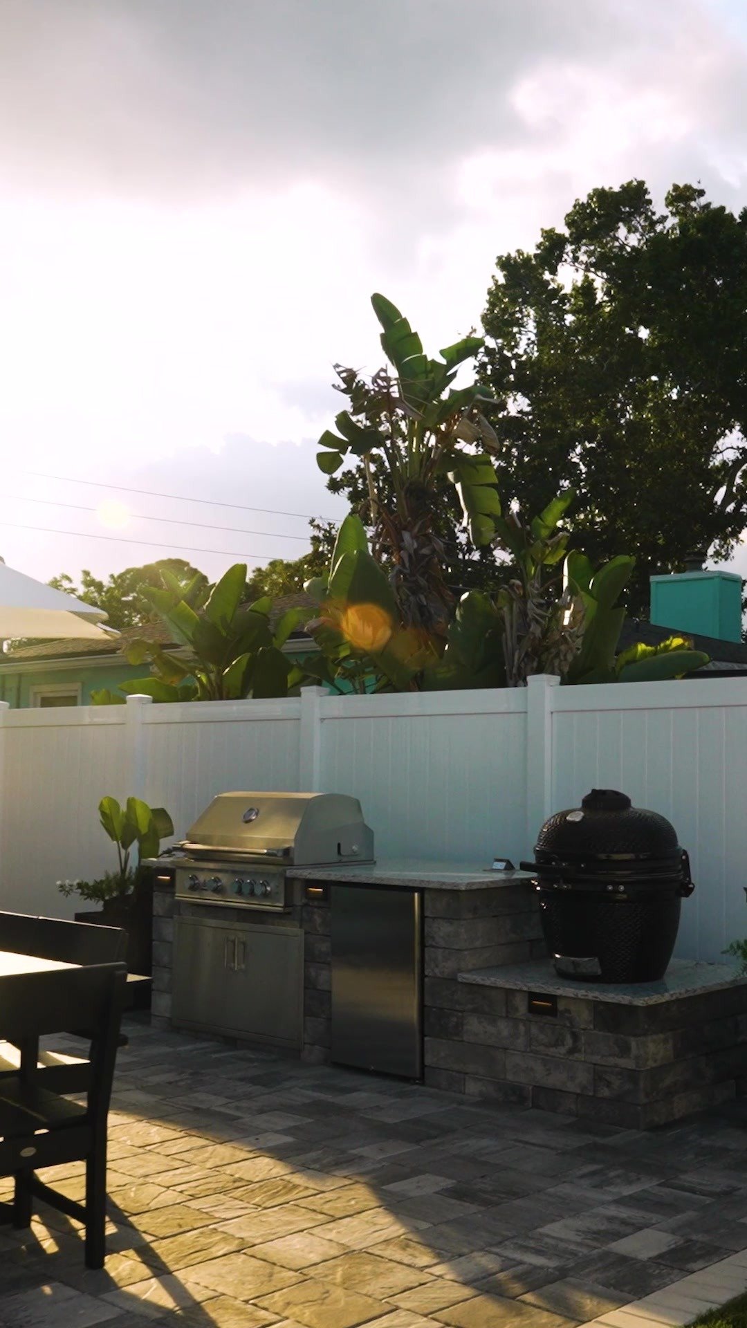 New paver patio that replaced an old deck in Jacksonville Beach
