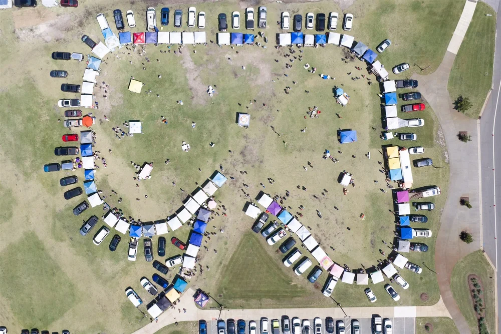 The market from straight overhead