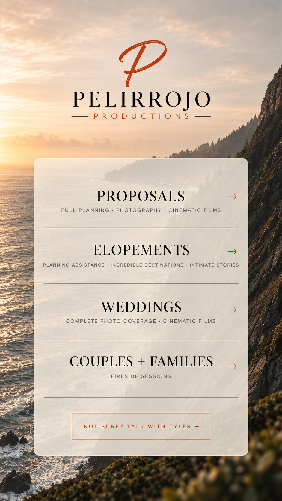 Oregon Coast proposal, elopement, wedding, couples, and family photography by Pelirrojo Productions