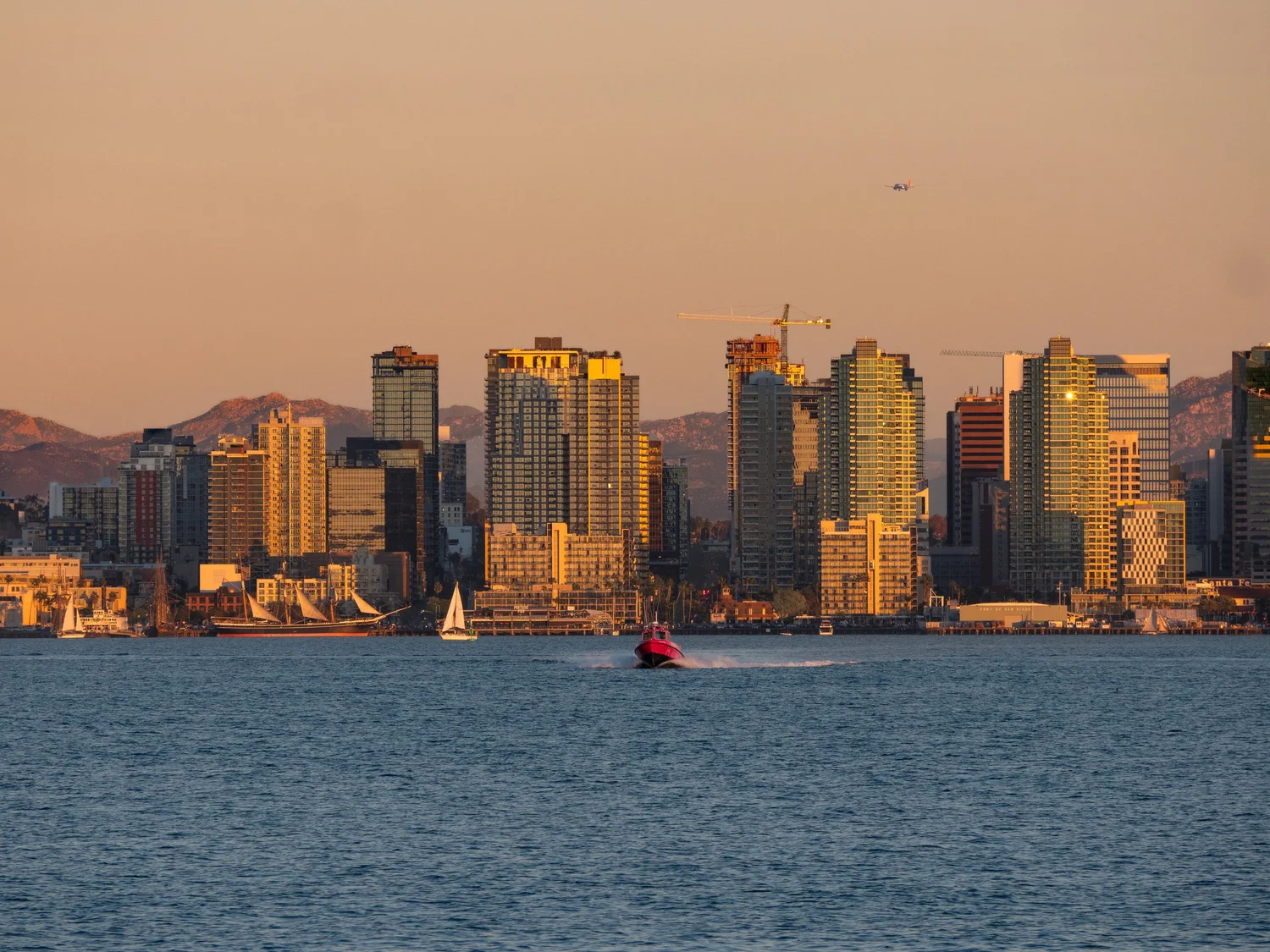 San Diego skyline in warm evening light