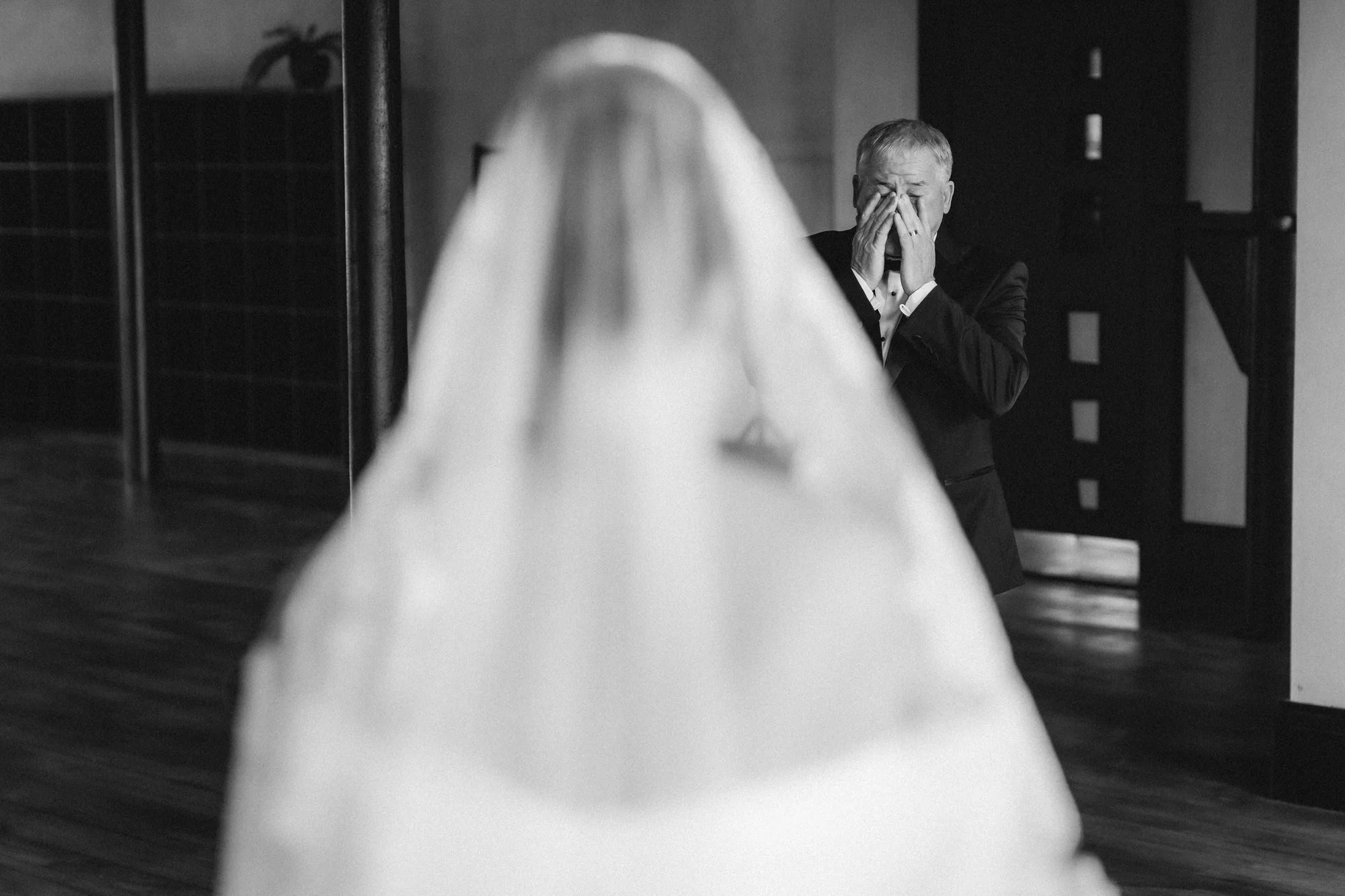 An emotional first look before Caitlin's wedding ceremony.
