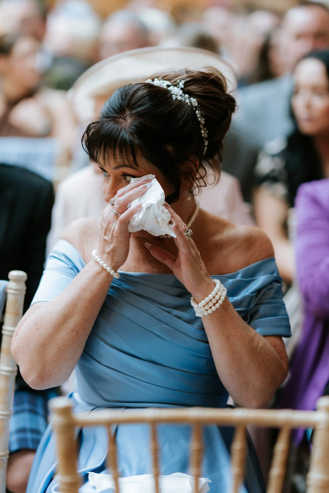 A happy tear during the wedding ceremony.