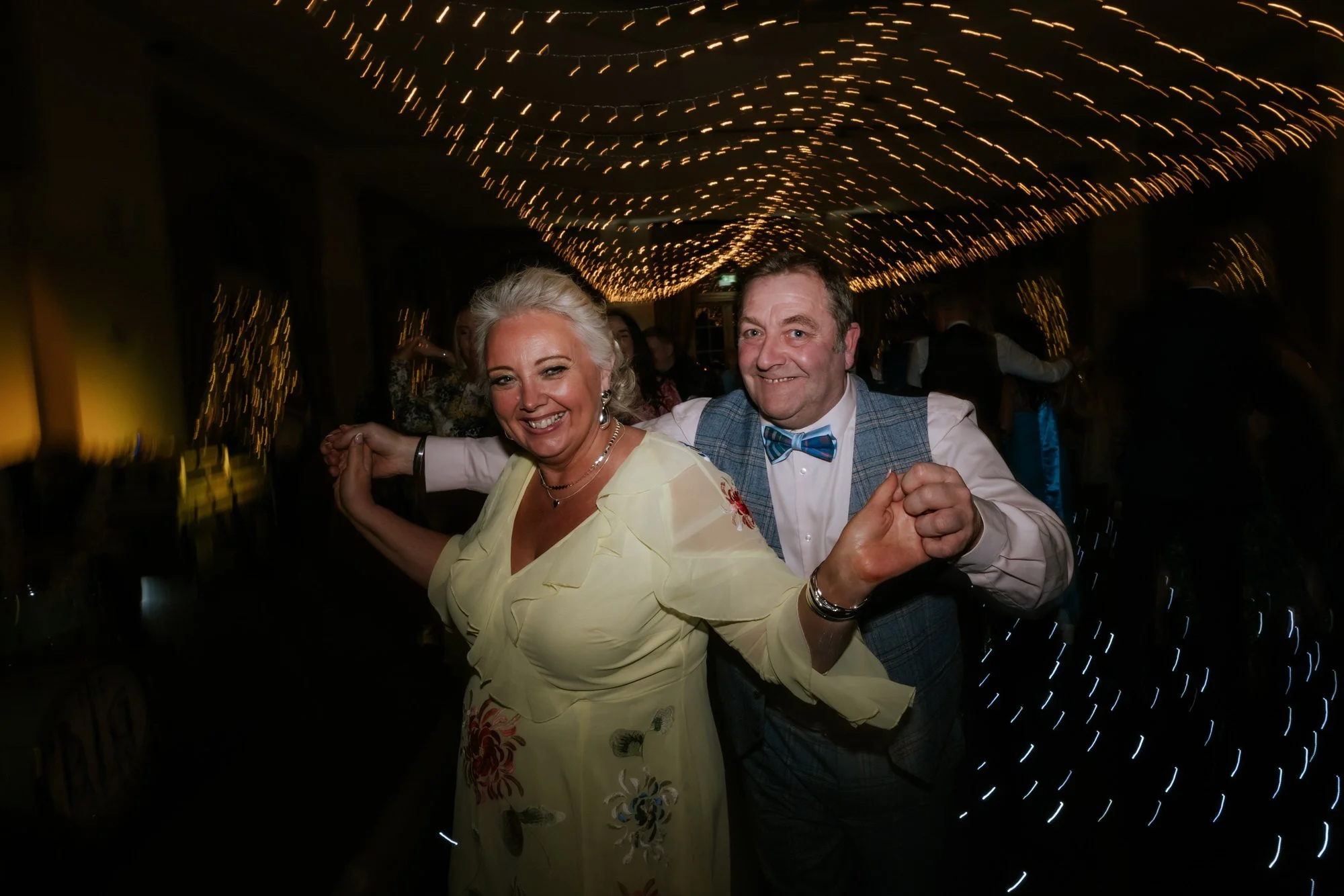 A couple enjoying a dance during the evening reception.