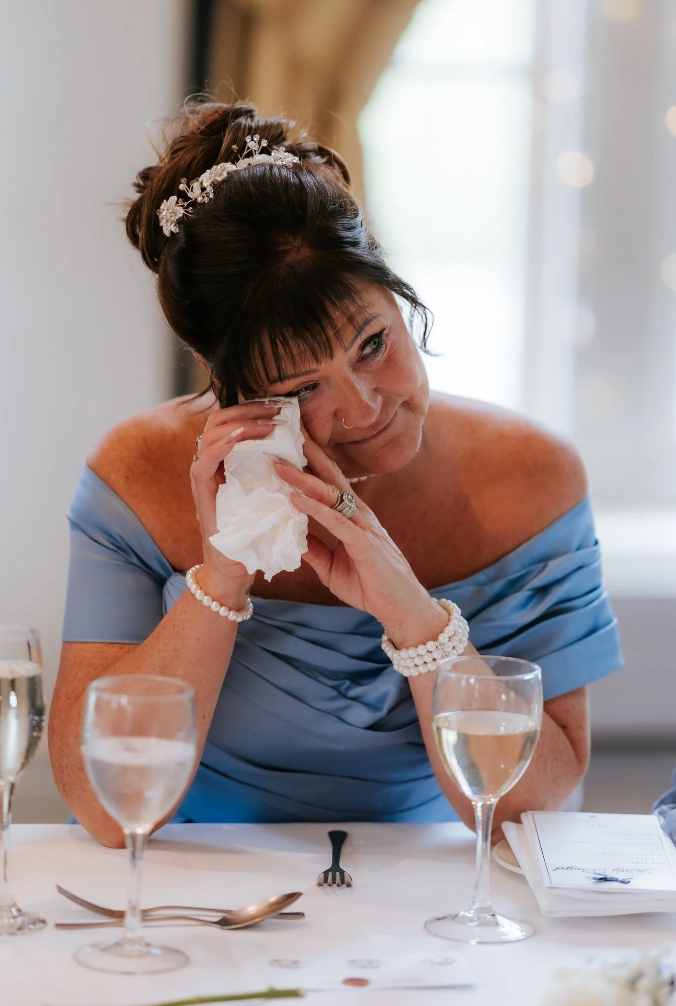 An emotional reaction at the top table during the speeches.