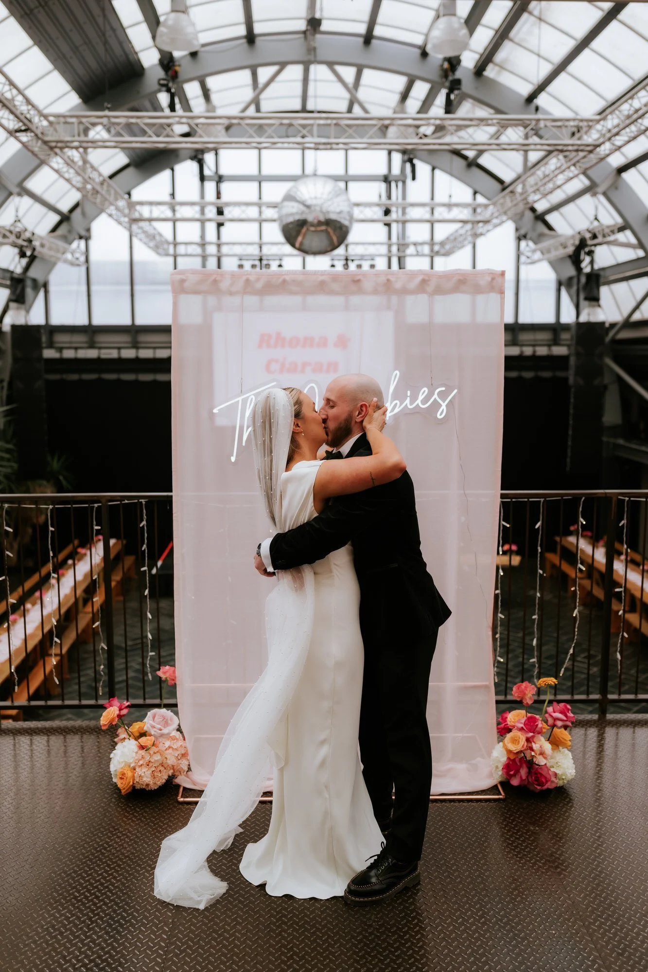 Rhona and Ciaran sharing their first kiss.