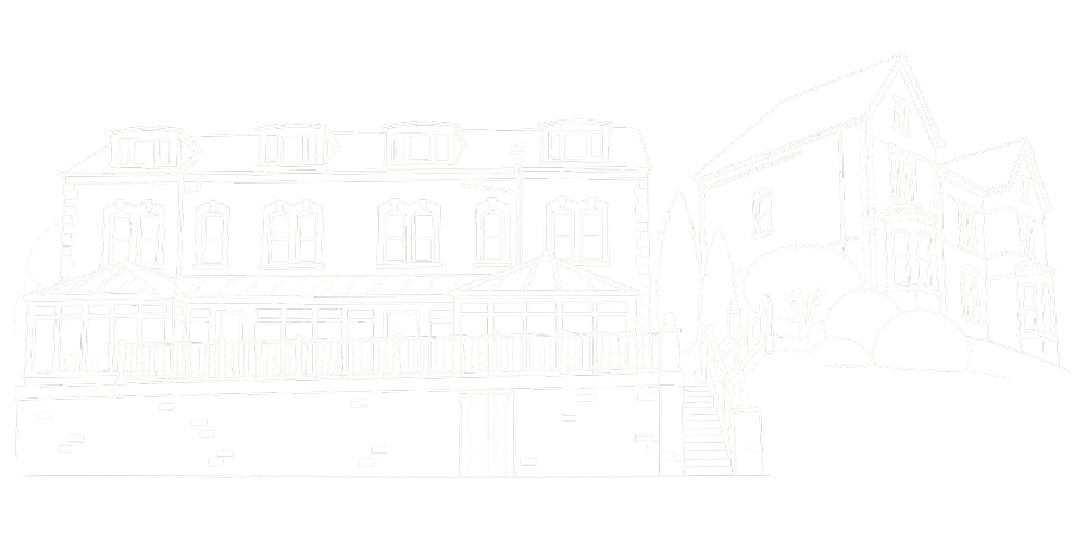 A line drawing of the NOMI Bangor building