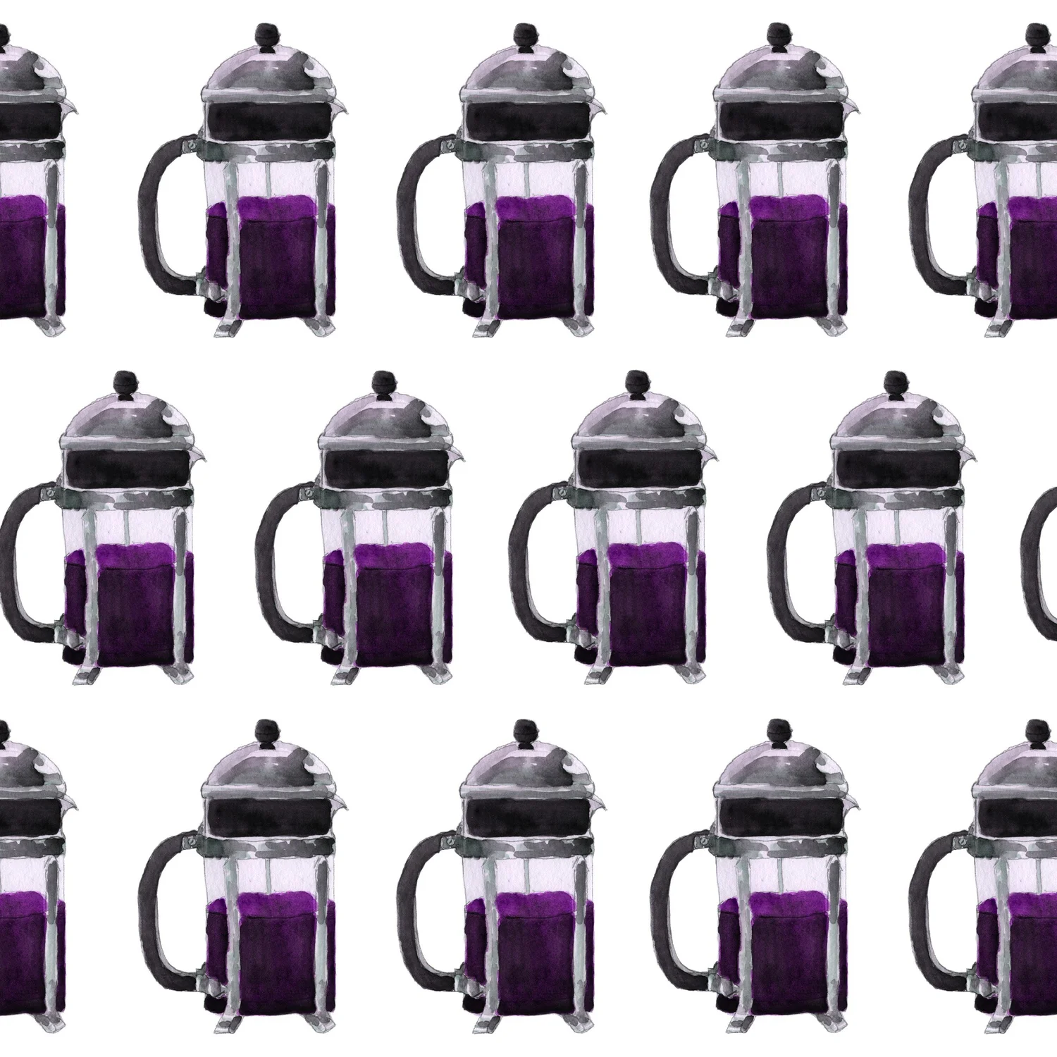 French Press — Purple repeat pattern