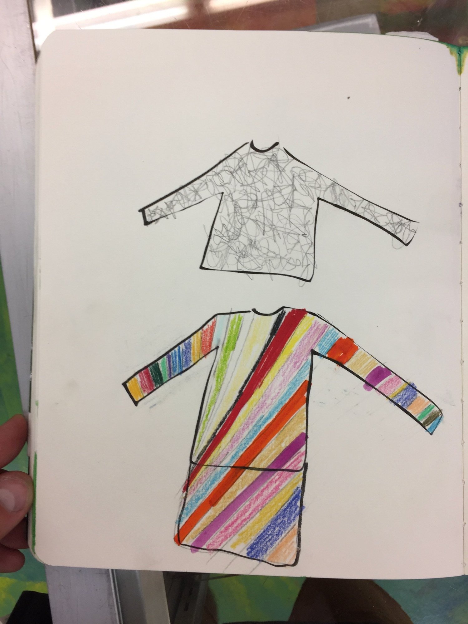 Striped garment sketch — Artwork view