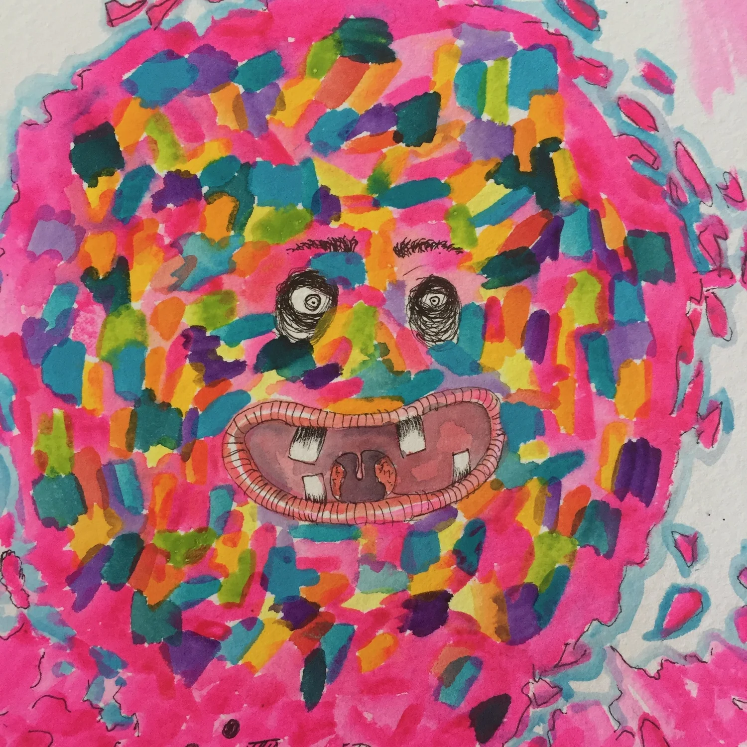 Don’t Worry Be Happy — Detail — face and color marks