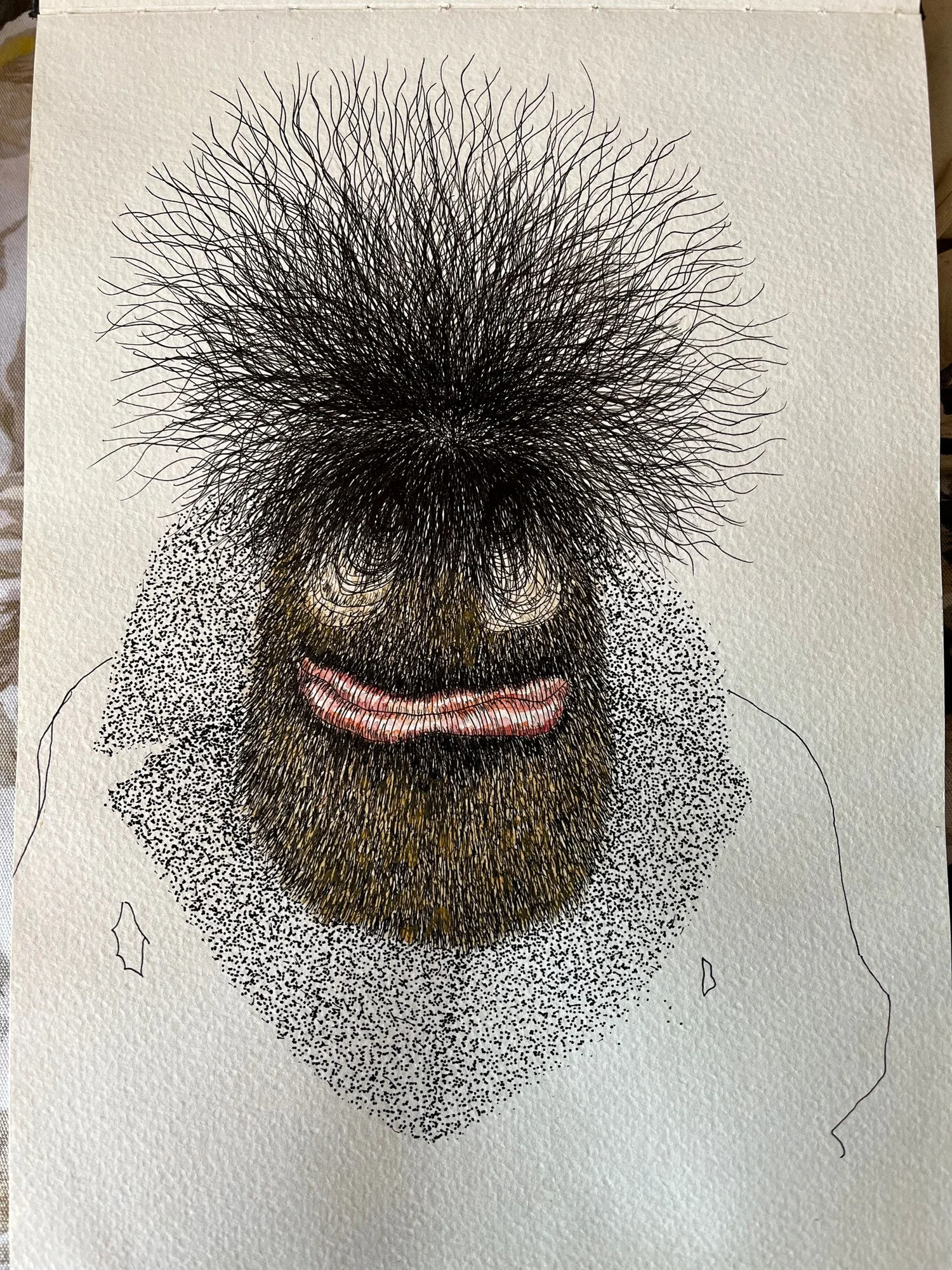 Hairy character — graphite study — Artwork view