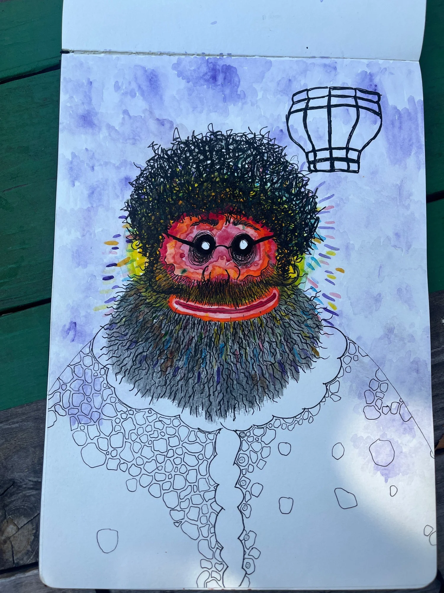 Bearded Character — Sketchbook — Work in progress — earlier shirt and collar