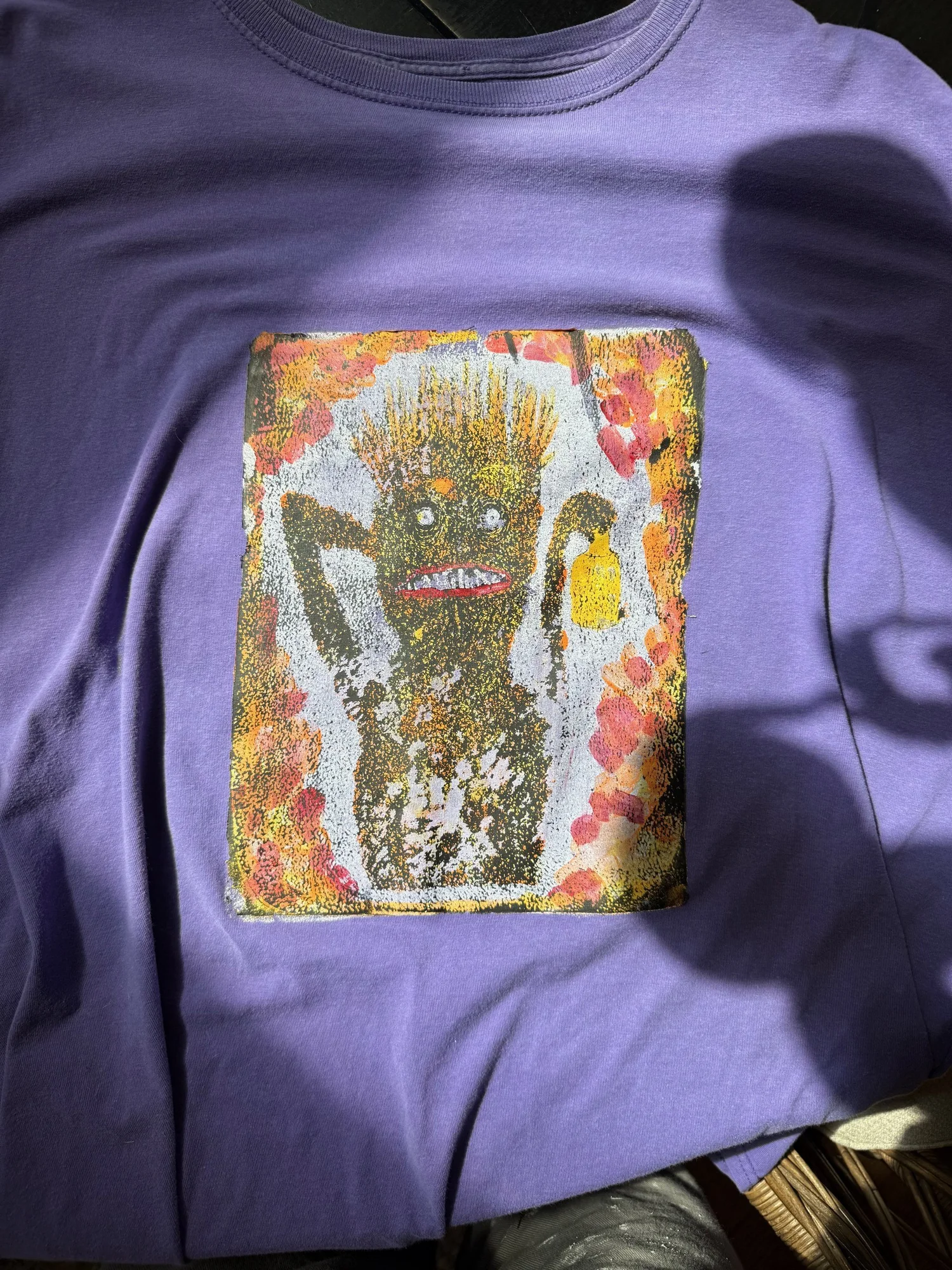 Embroidered or painted creature panel — Artwork view