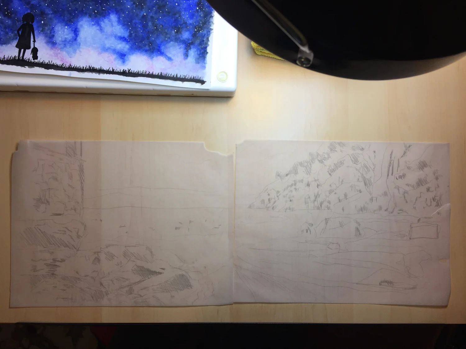 Book illustration — pencil spread — Artwork view