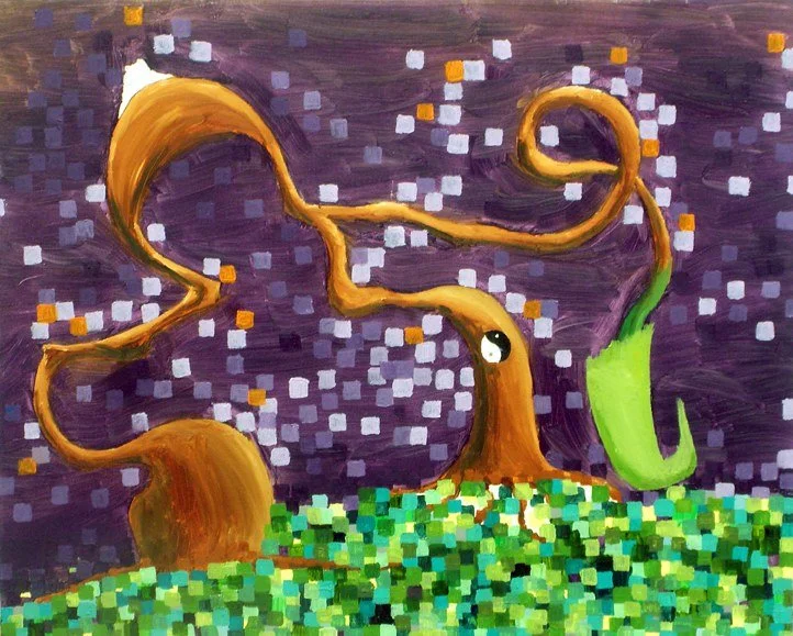 Untitled — Purple and Green Painting — Finished work