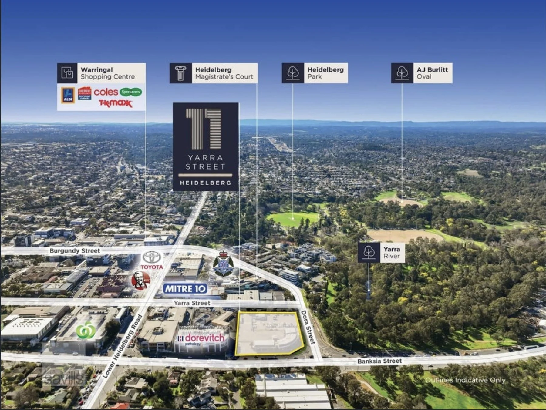 Aerial view showing neighbouring retail occupiers