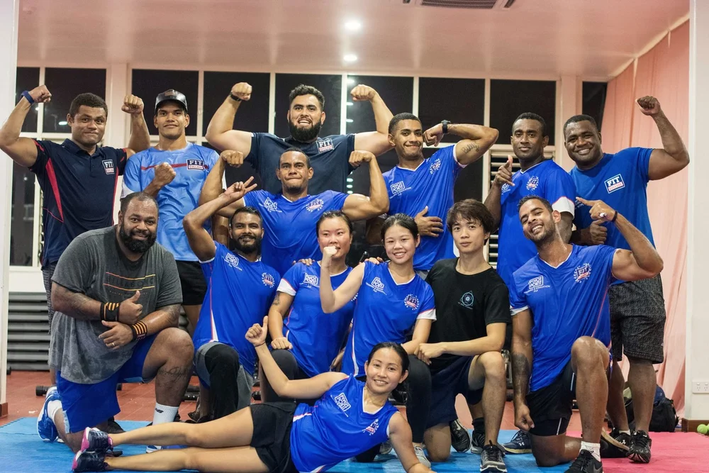 A Pivot Point fitness student training in the gym, 2019