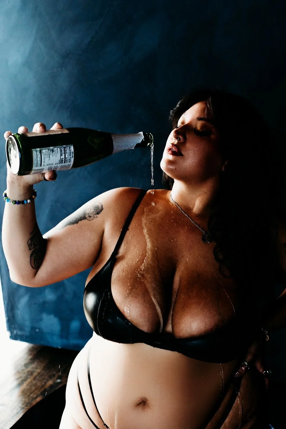 Champagne bonus set, boudoir photography by Tiffany Daniel Studios in Houston