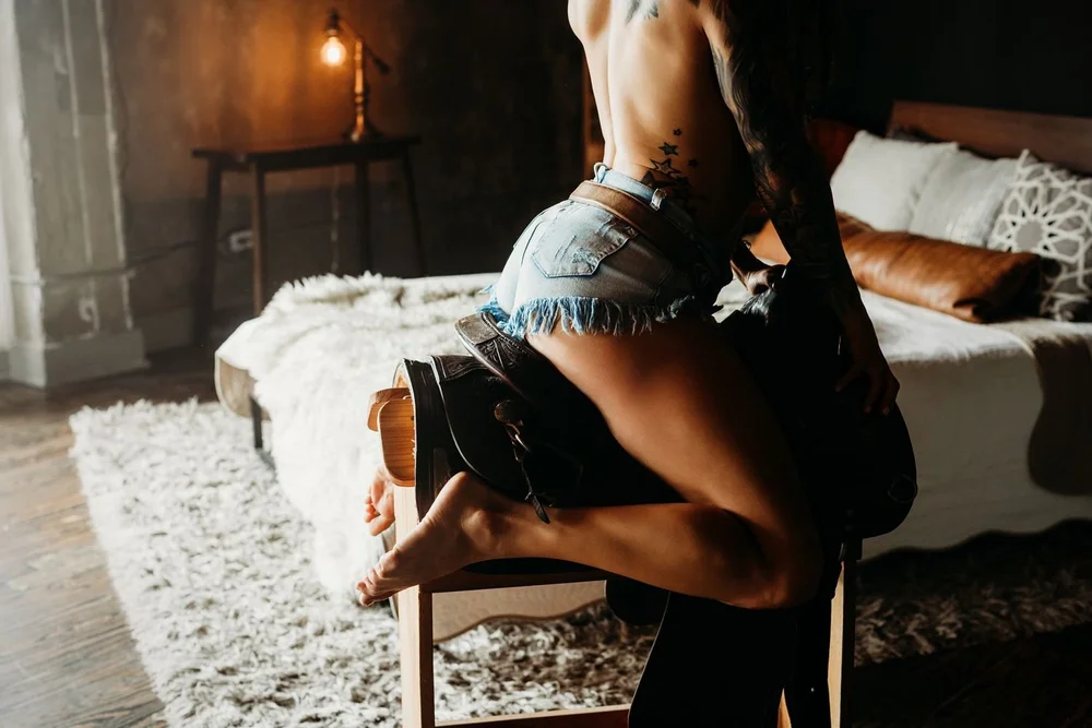 Saddle Set bonus set, boudoir photography by Tiffany Daniel Studios in Houston