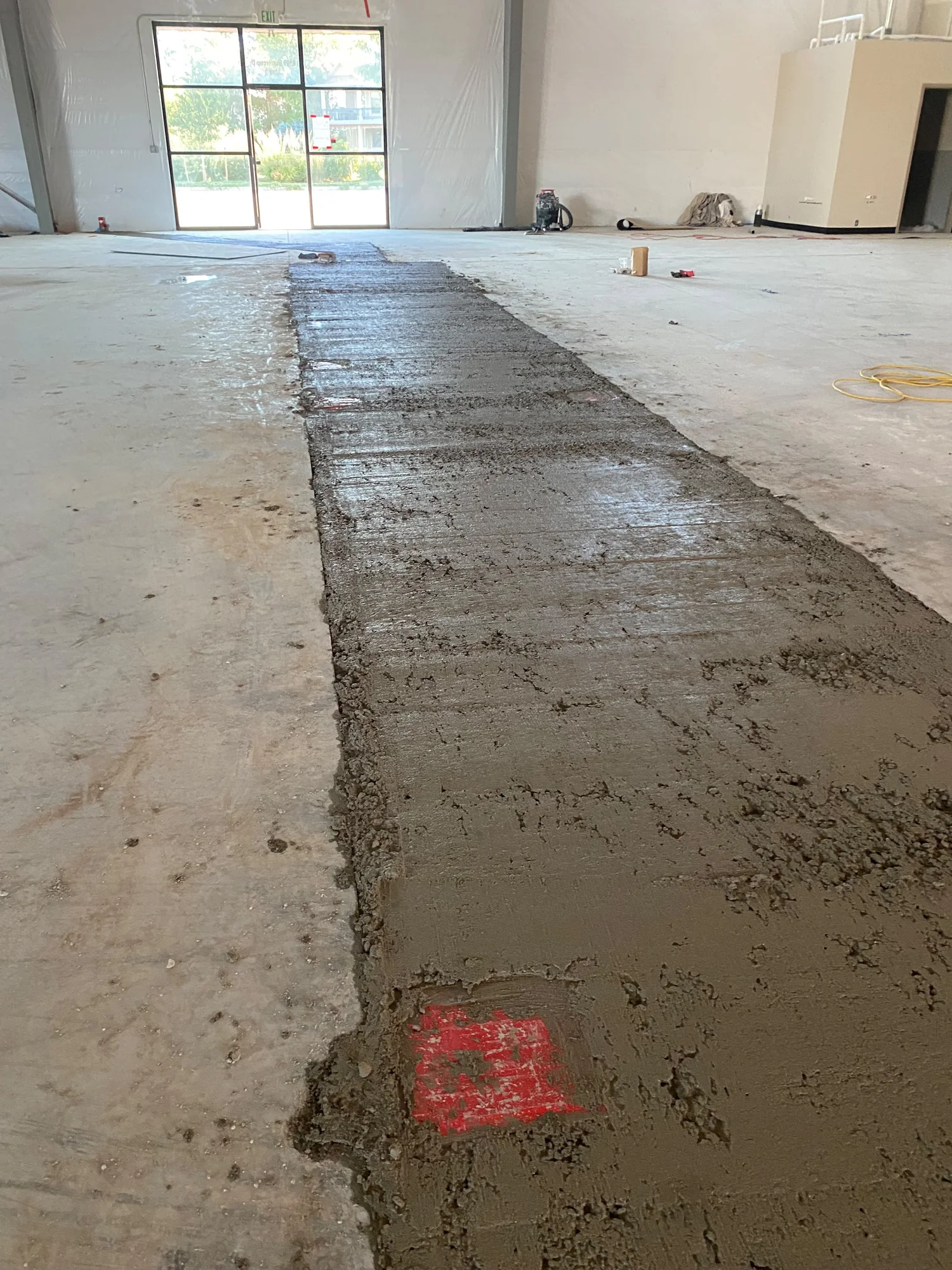 Interior concrete floor ground and prepared for polishing in Northern Colorado