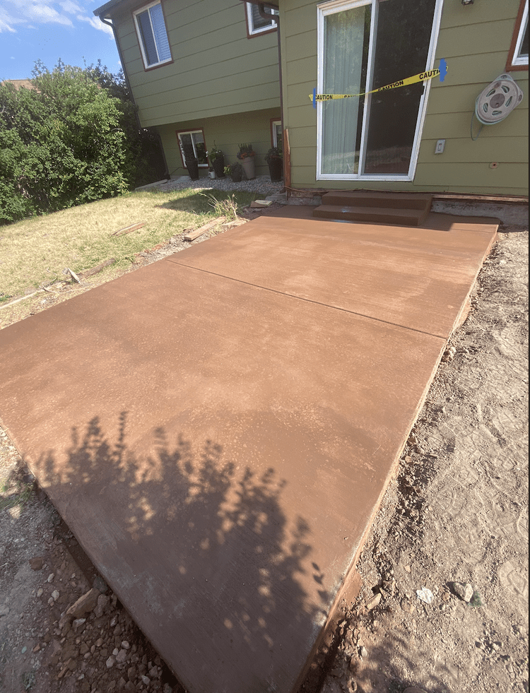 Stained concrete patio by Colorful Concrete LLC in Northern Colorado