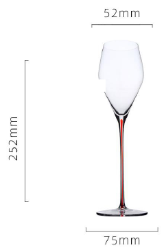 Persephaure Champagne Flute Red Stem — PECH44