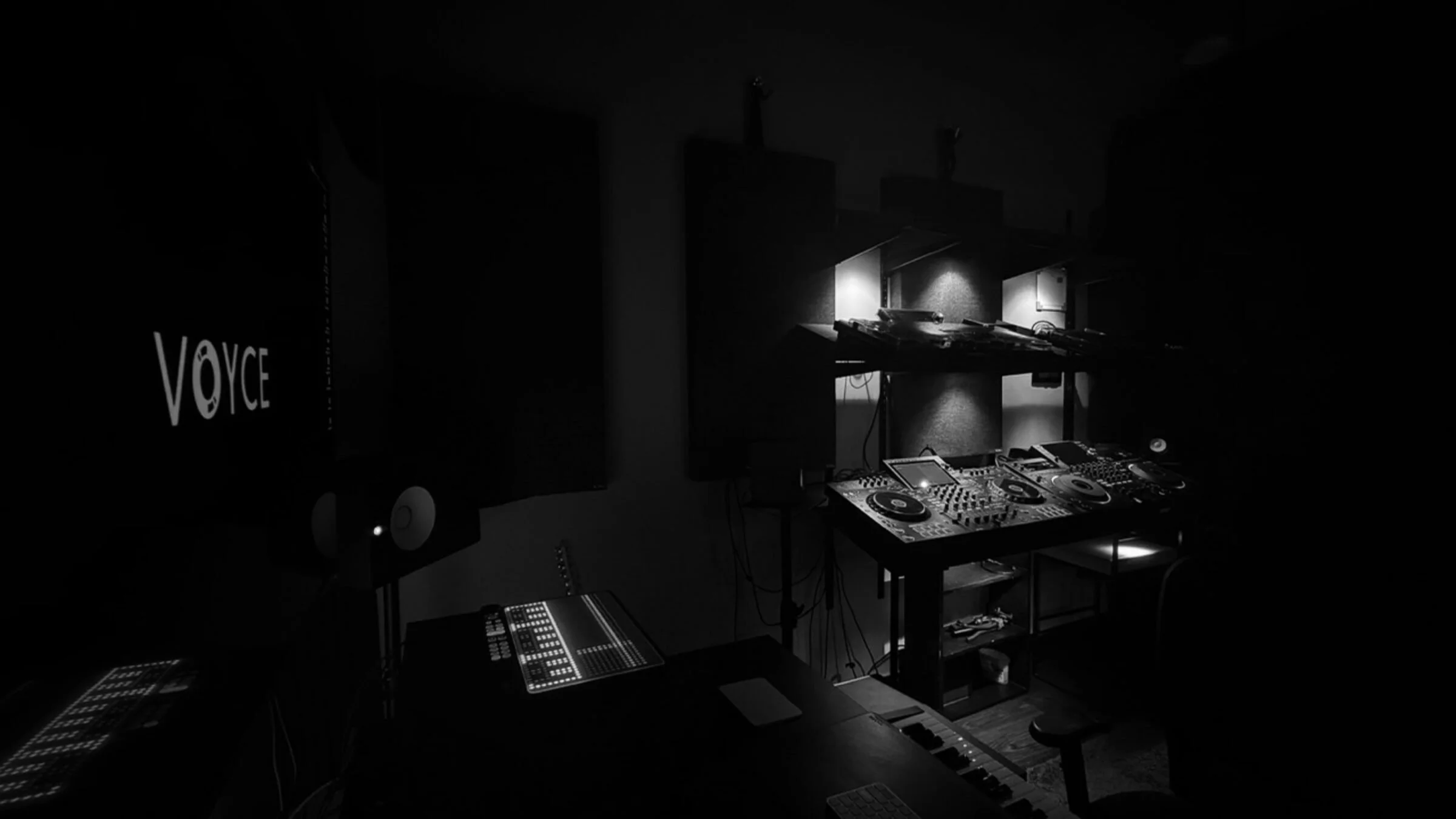 The academy live room with DJ decks and controllers