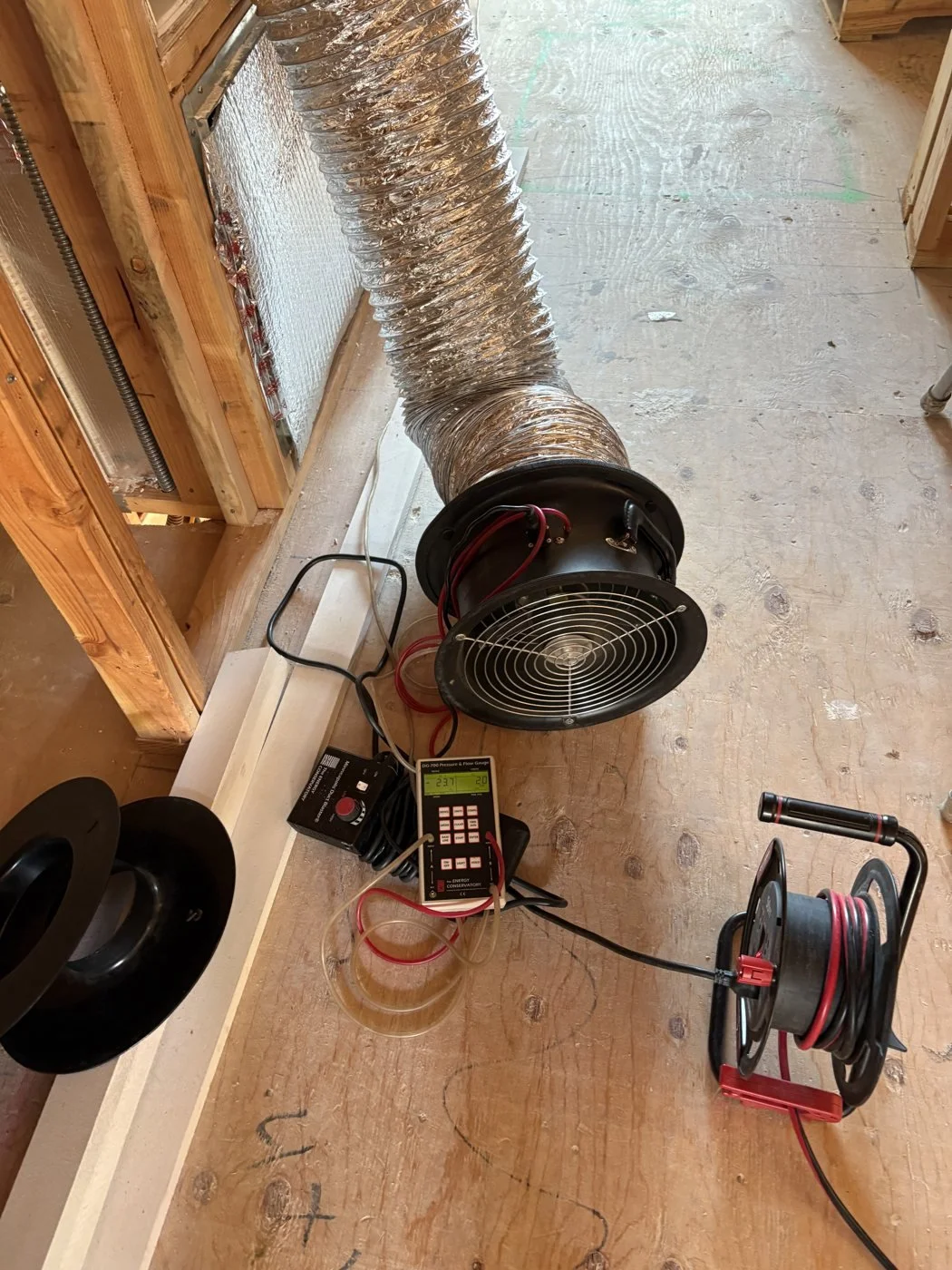 Rough-in duct leakage test on a new construction project