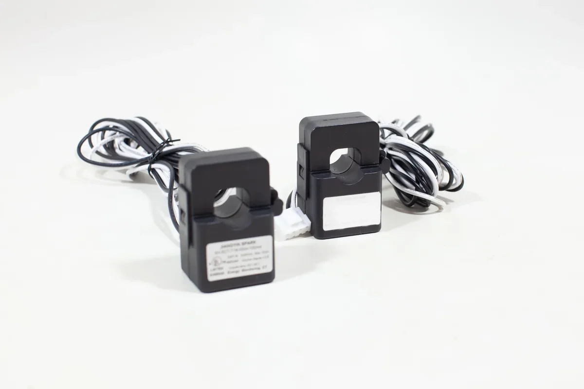 Two split-core current sensors with their cables
