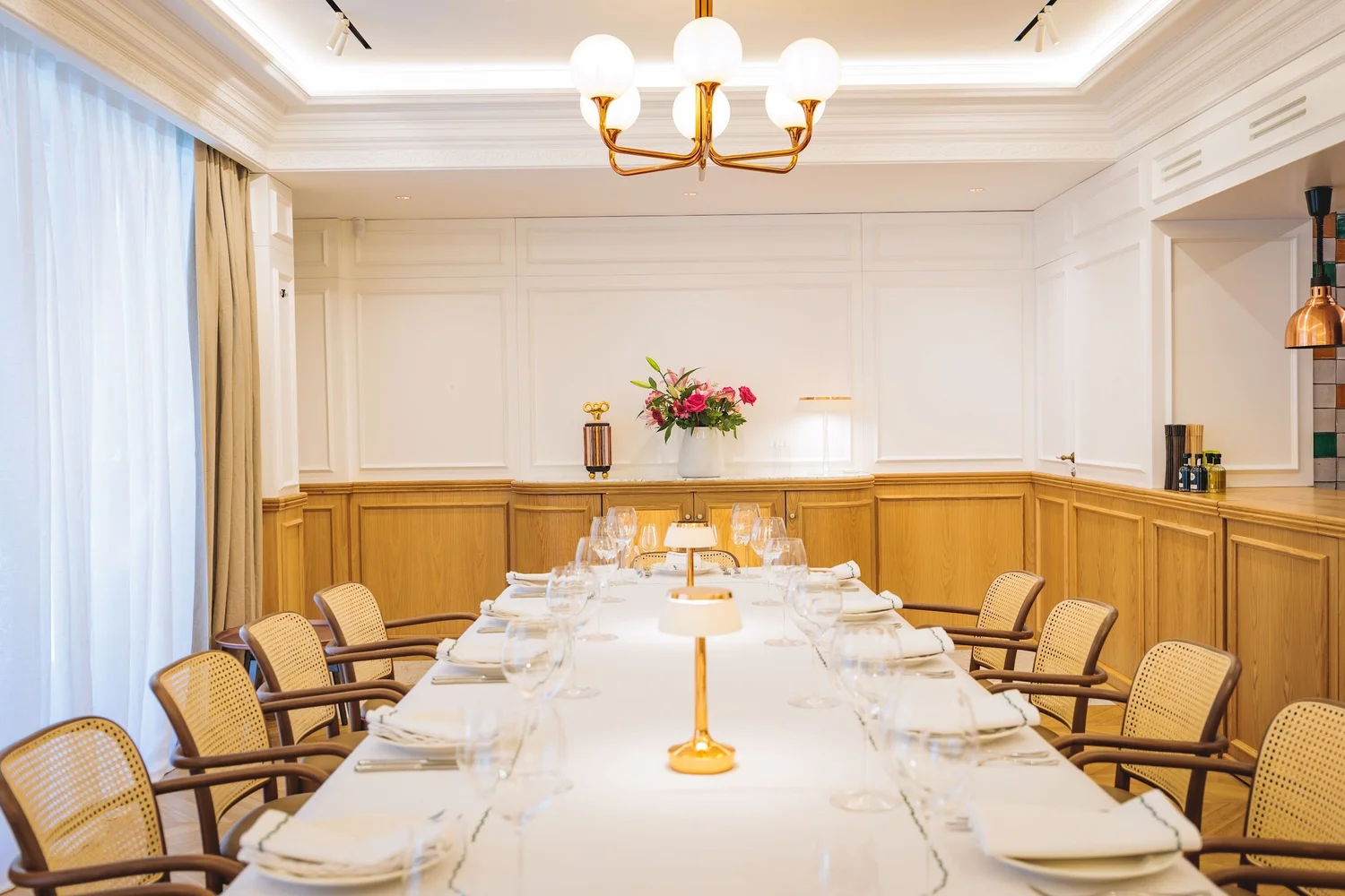 Table set for a business dinner
