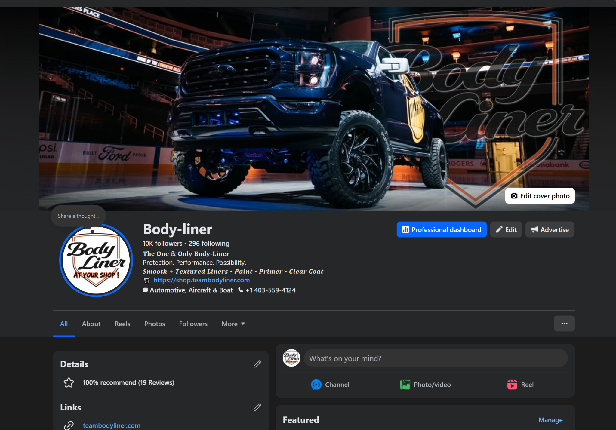 Body-Liner Facebook page managed by FrameTheory Visuals