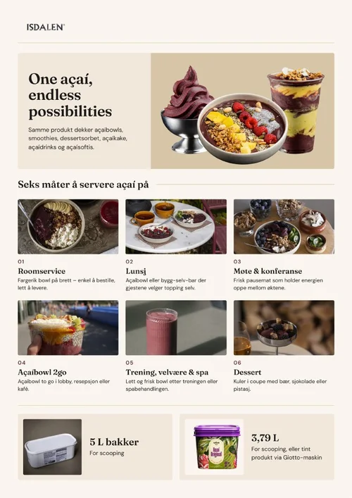 Scheda di vendita dell'açaí di Isdalen