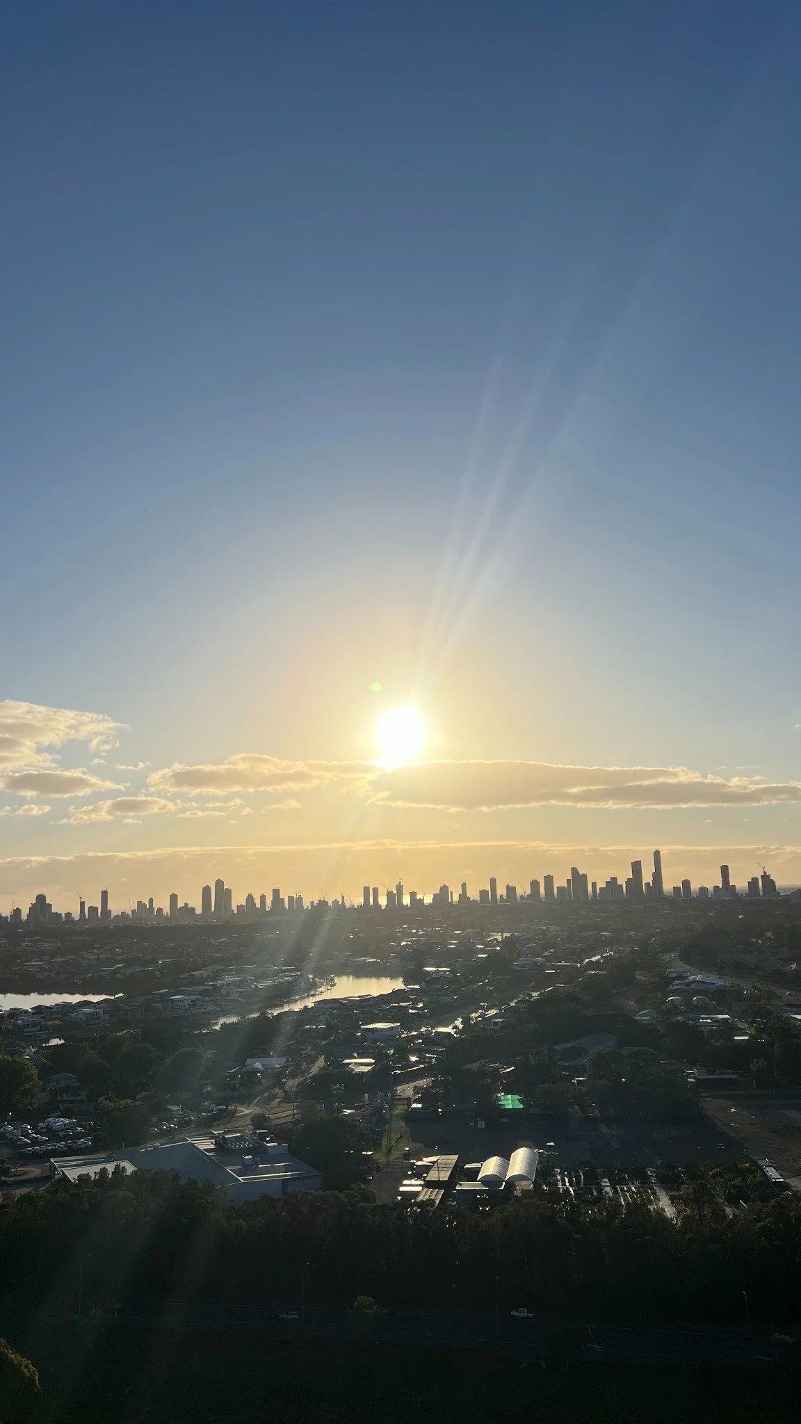 Sunrise over the Gold Coast skyline