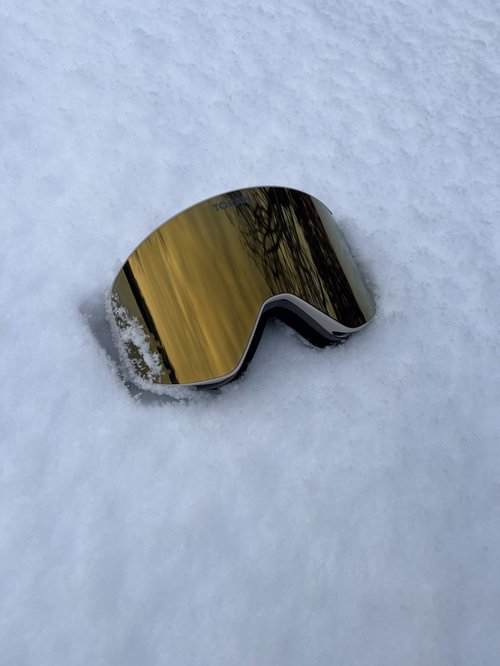 TORAN Aurum skibrille med guldspejlglas og strop i pudder