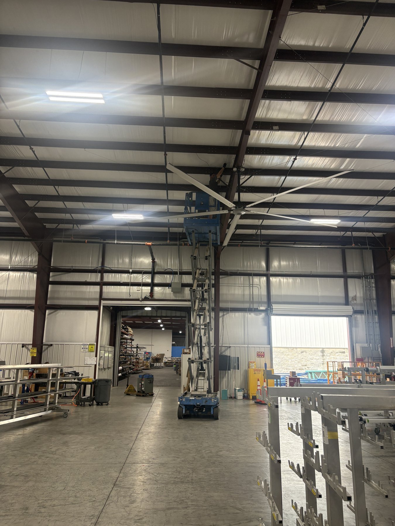 Lift access during Bold City manufacturing facility network installation