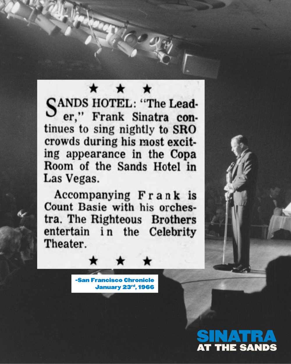 San Francisco Chronicle review of Sinatra at the Sands, social post