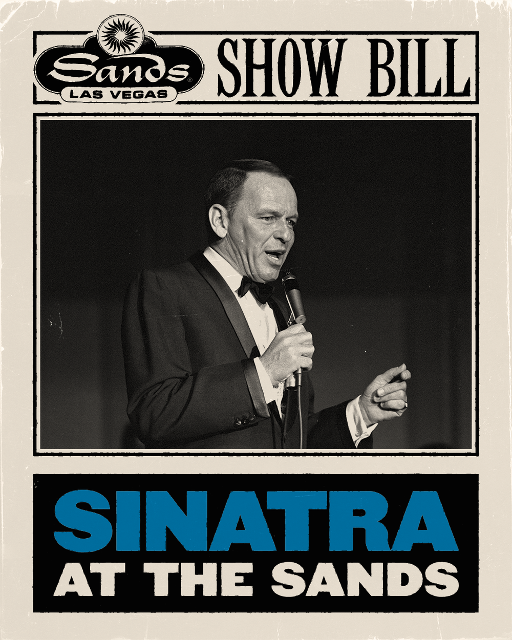 Sinatra at the Sands show bill, social post