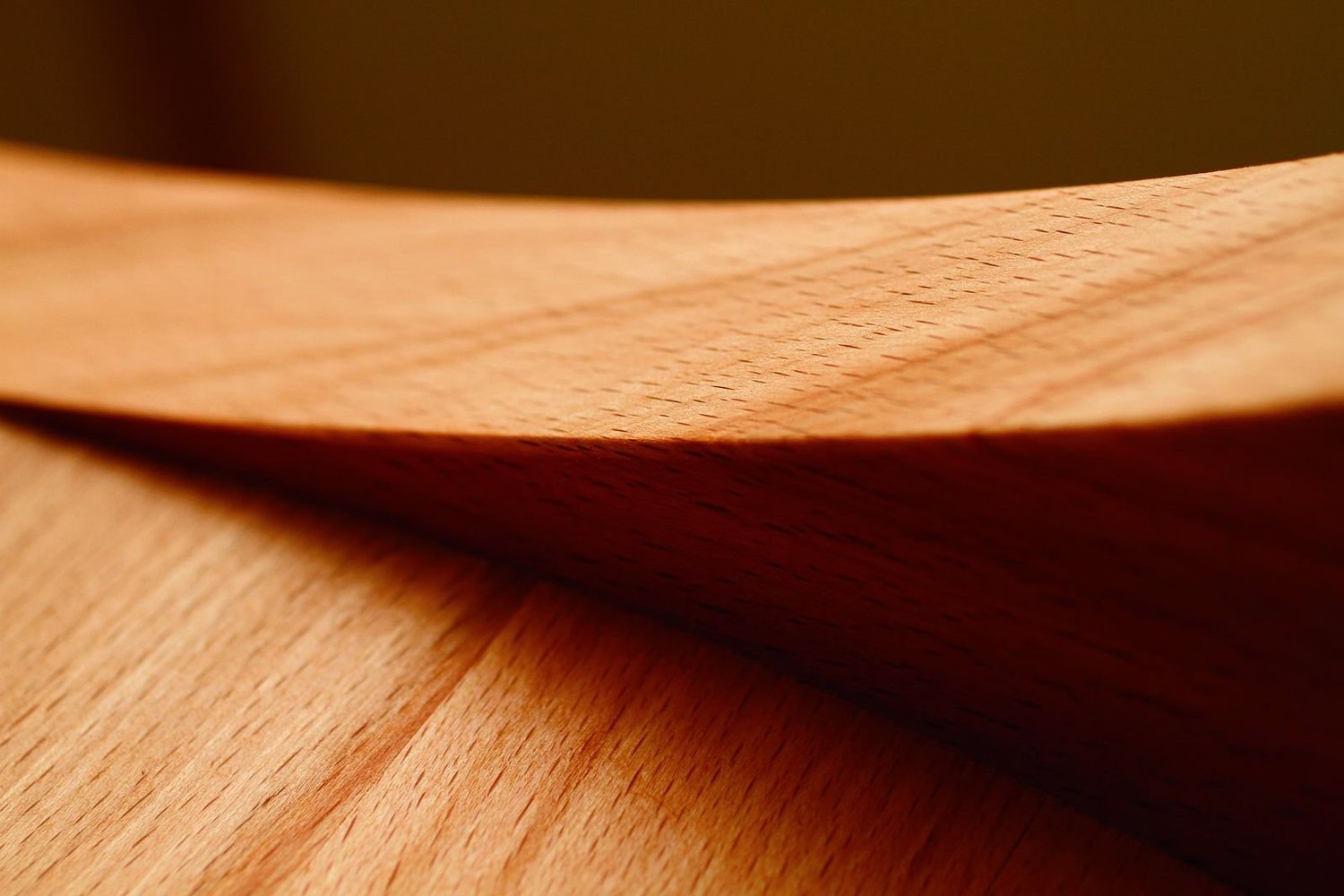 Rounded solid beech edge detail