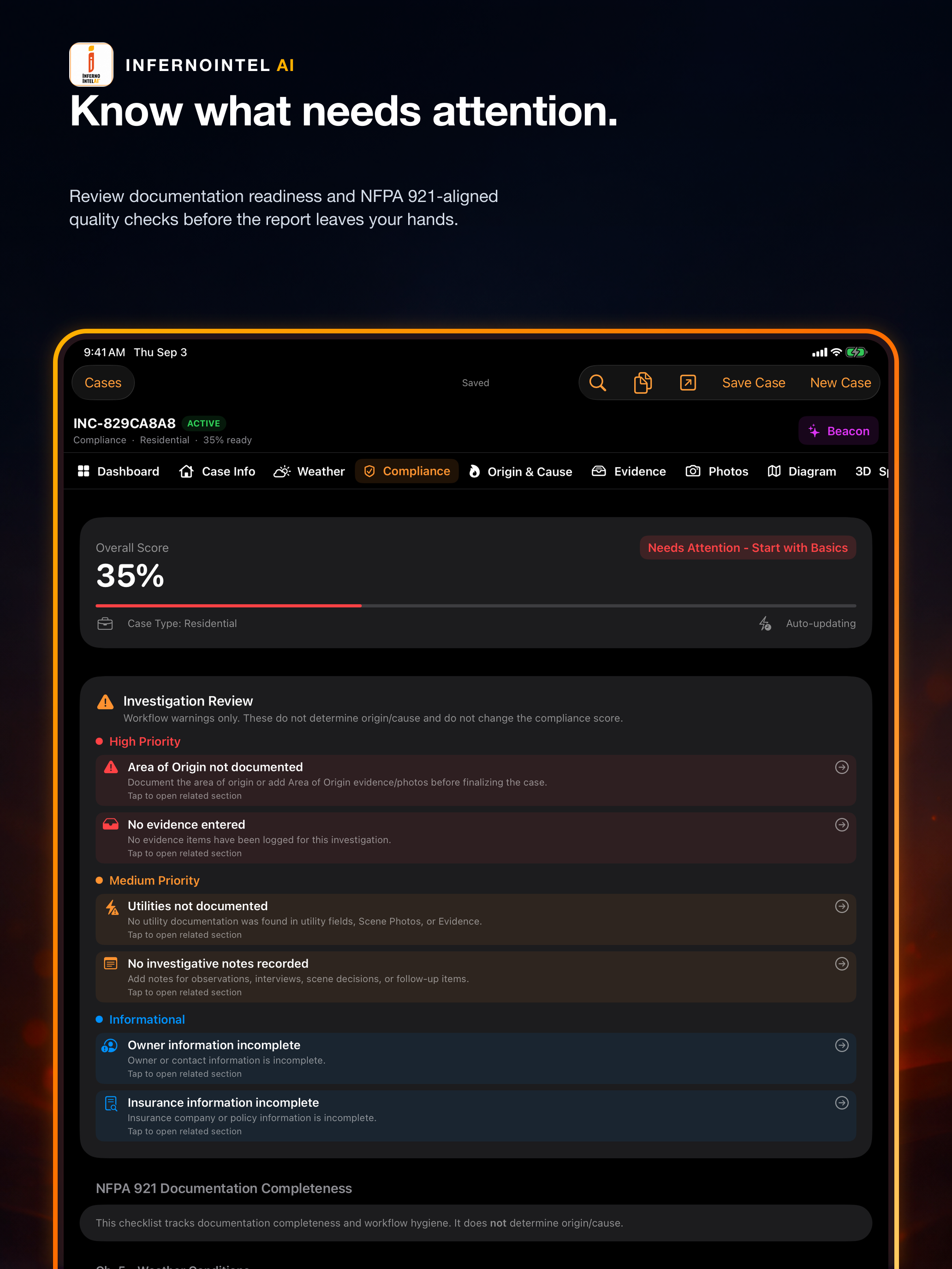 InfernoIntelAI quality review screen