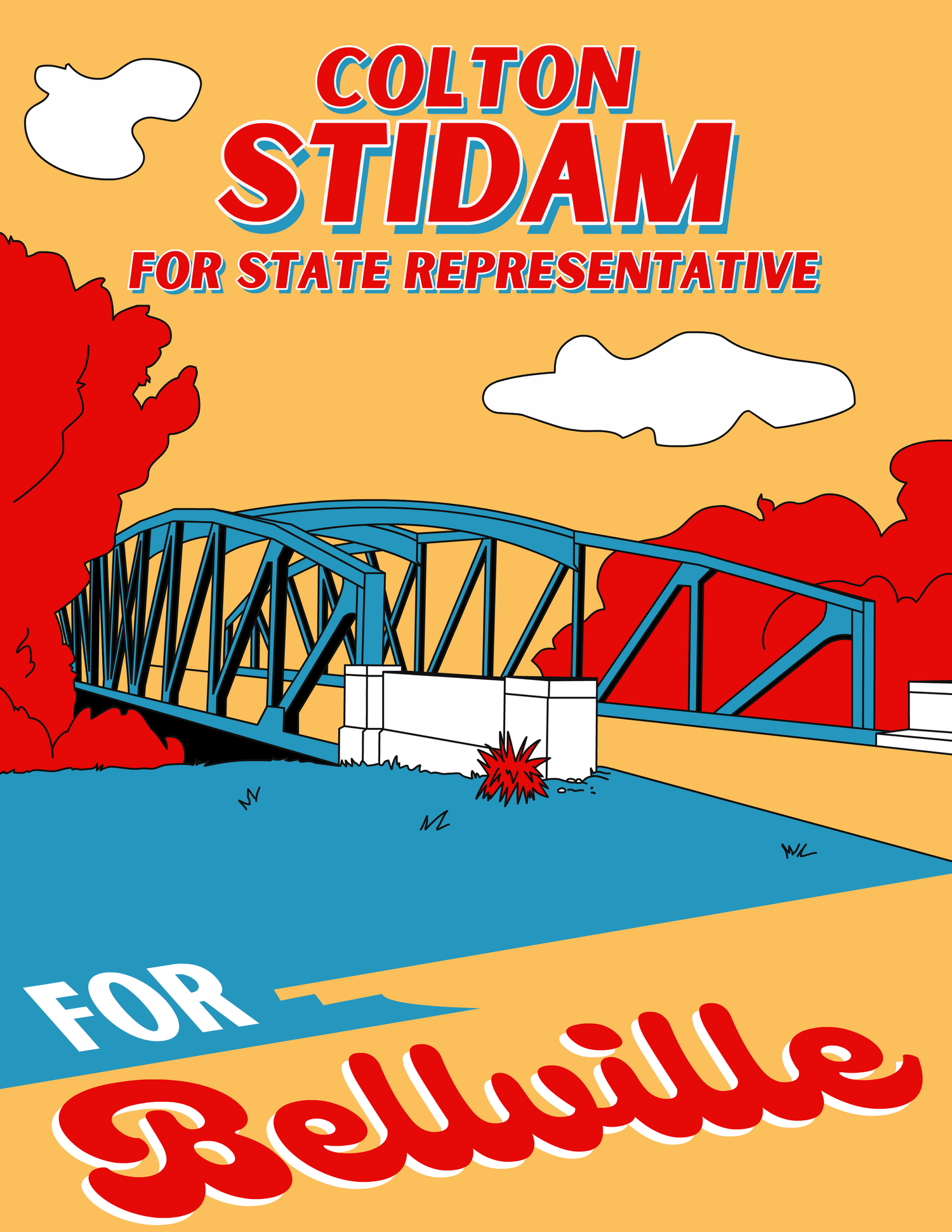 Stidam for State Representative campaign poster – For Bellville