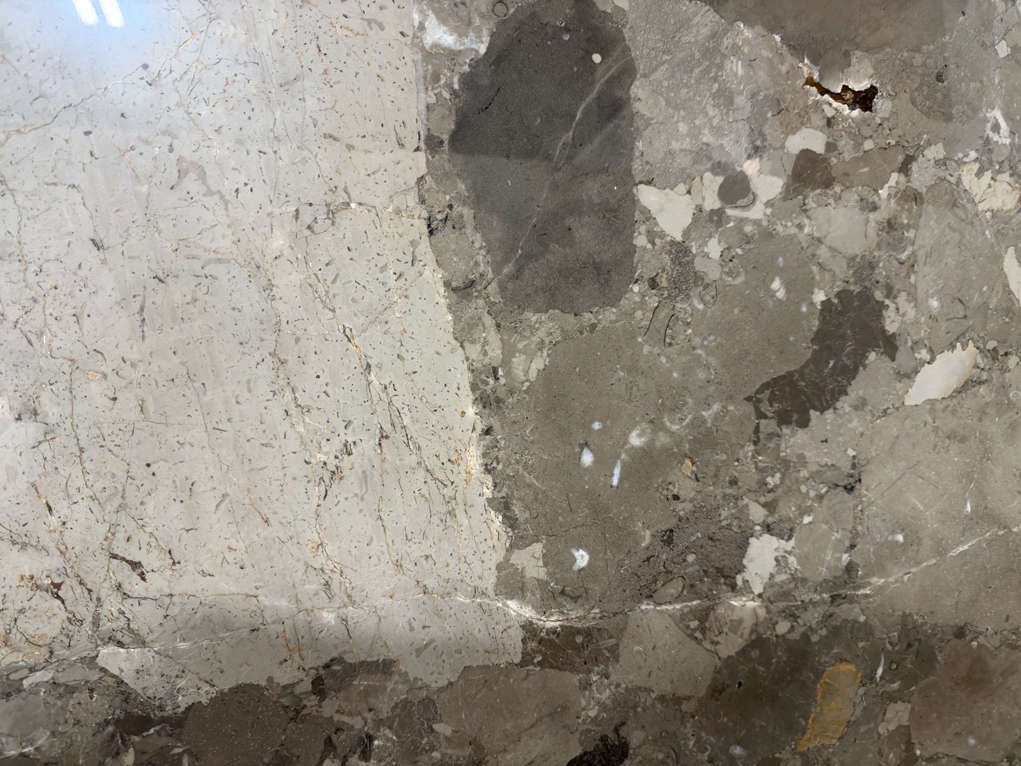 Taupe mineral mosaic stone slab detail