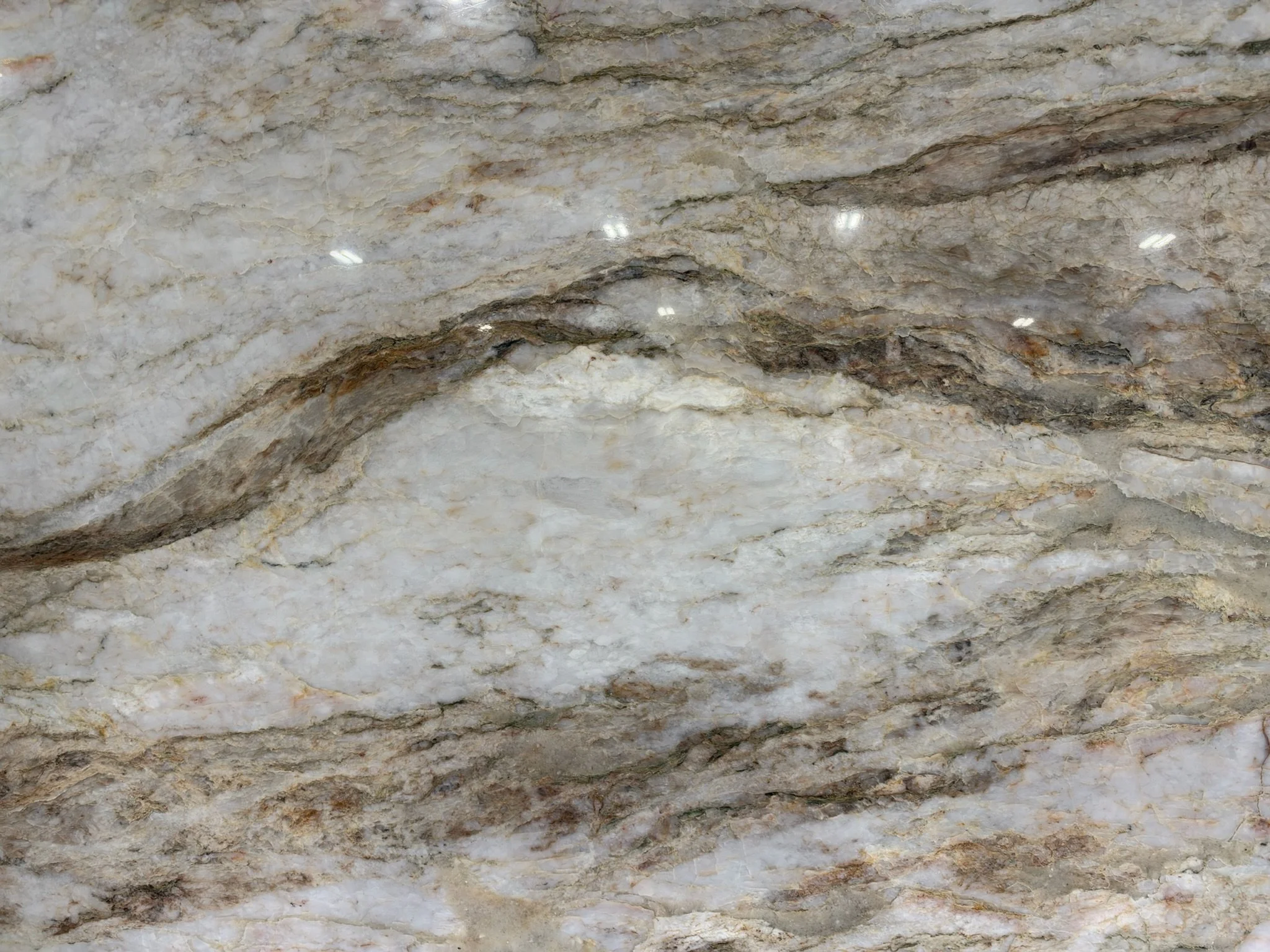 Warm cream & gray stone slab detail