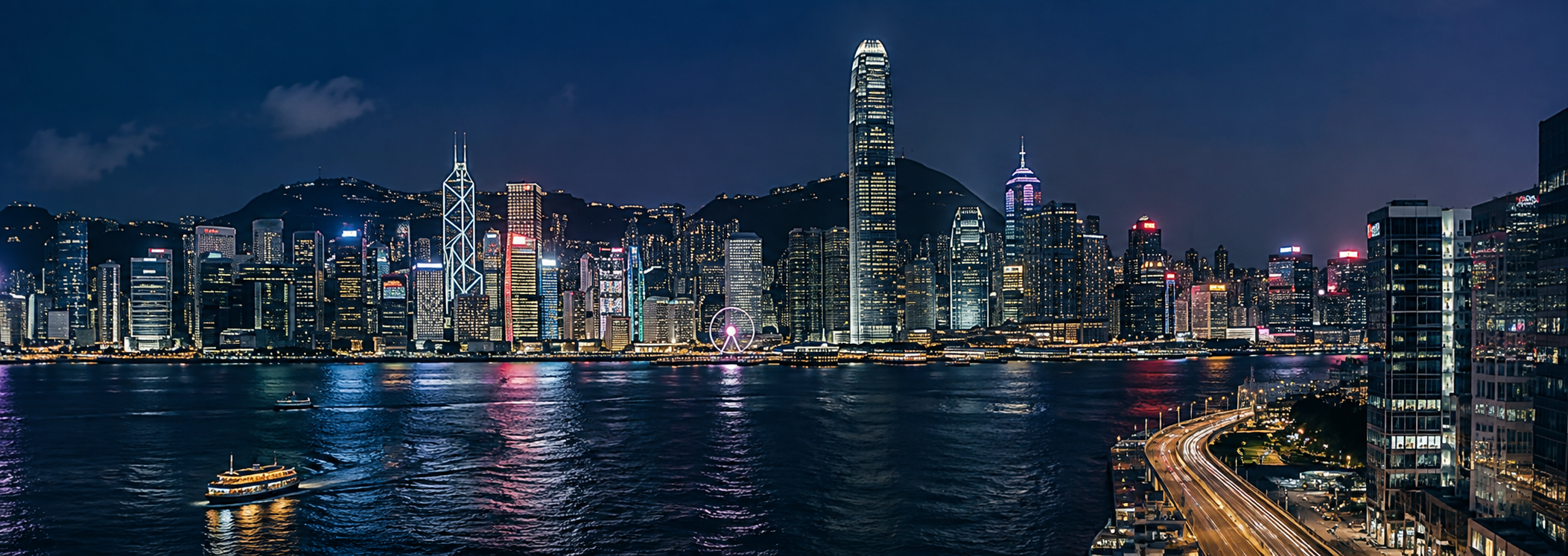 Asia city skyline at night