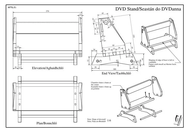 2005 skills test drawing: DVD Stand