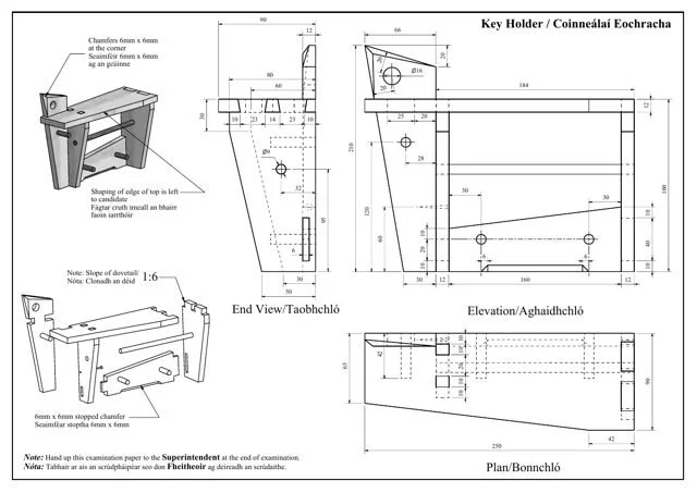 2007 skills test drawing: Key Holder