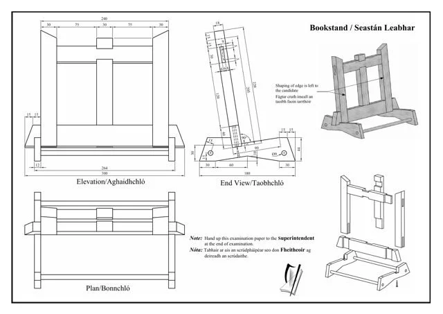 2008 skills test drawing: Bookstand