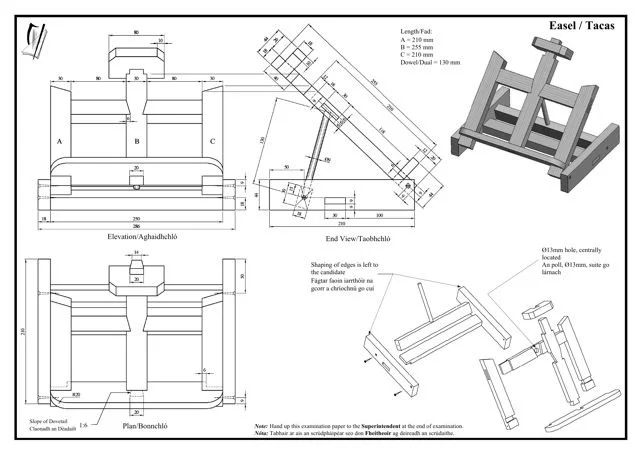 2010 skills test drawing: Easel
