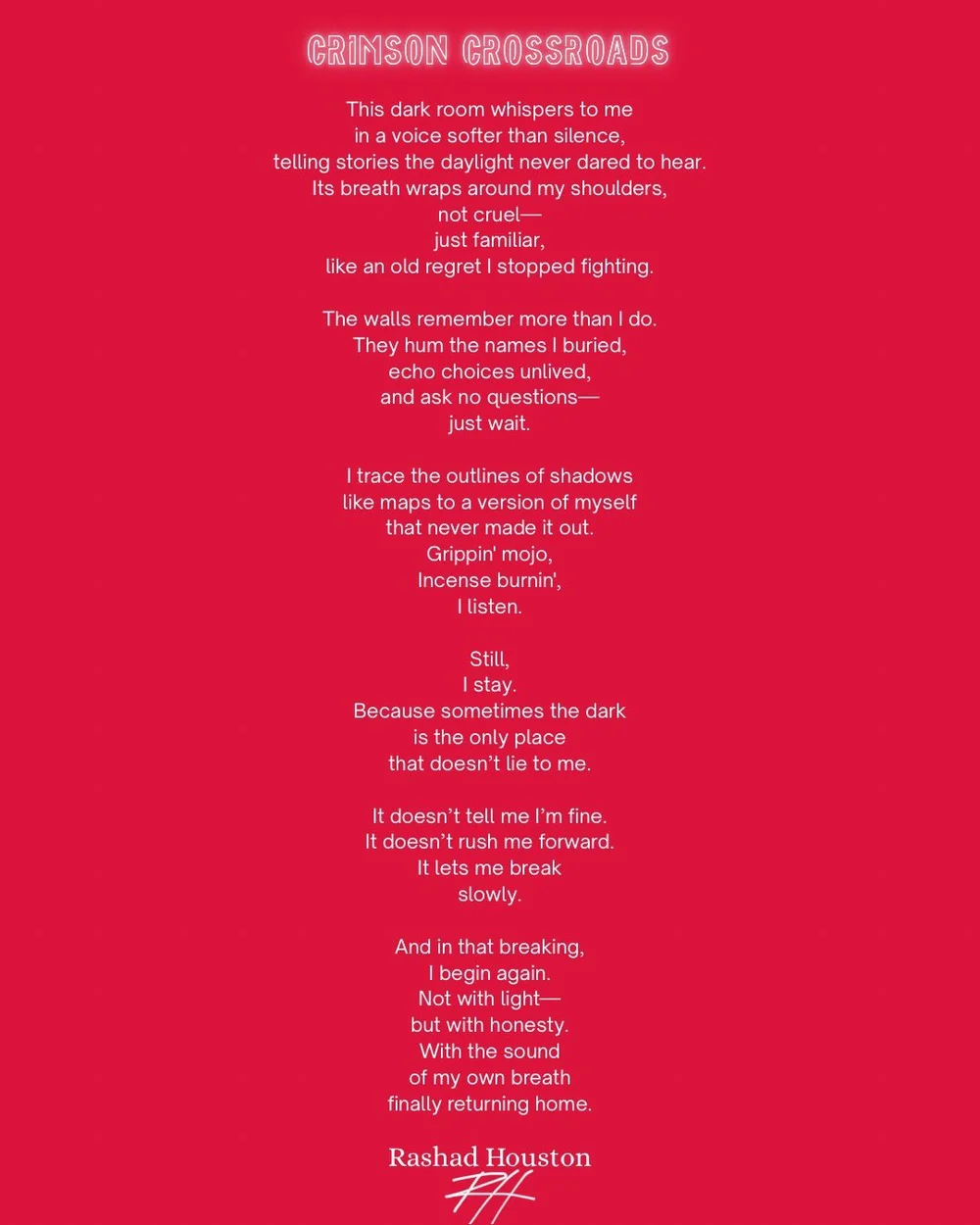 Crimson Crossroads — poem artwork by Rashad Houston